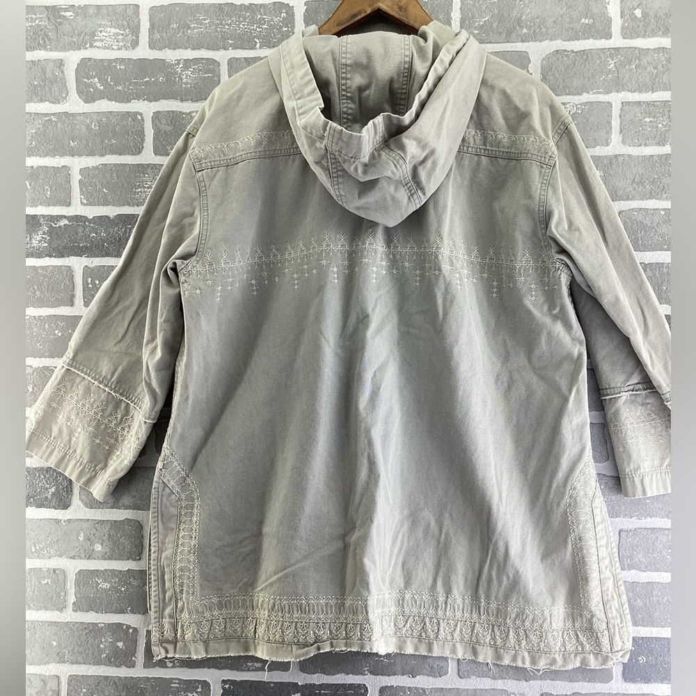 Sundance Light Gray Hooded Lace-Up Cotton Tunic - Picture 4 of 5